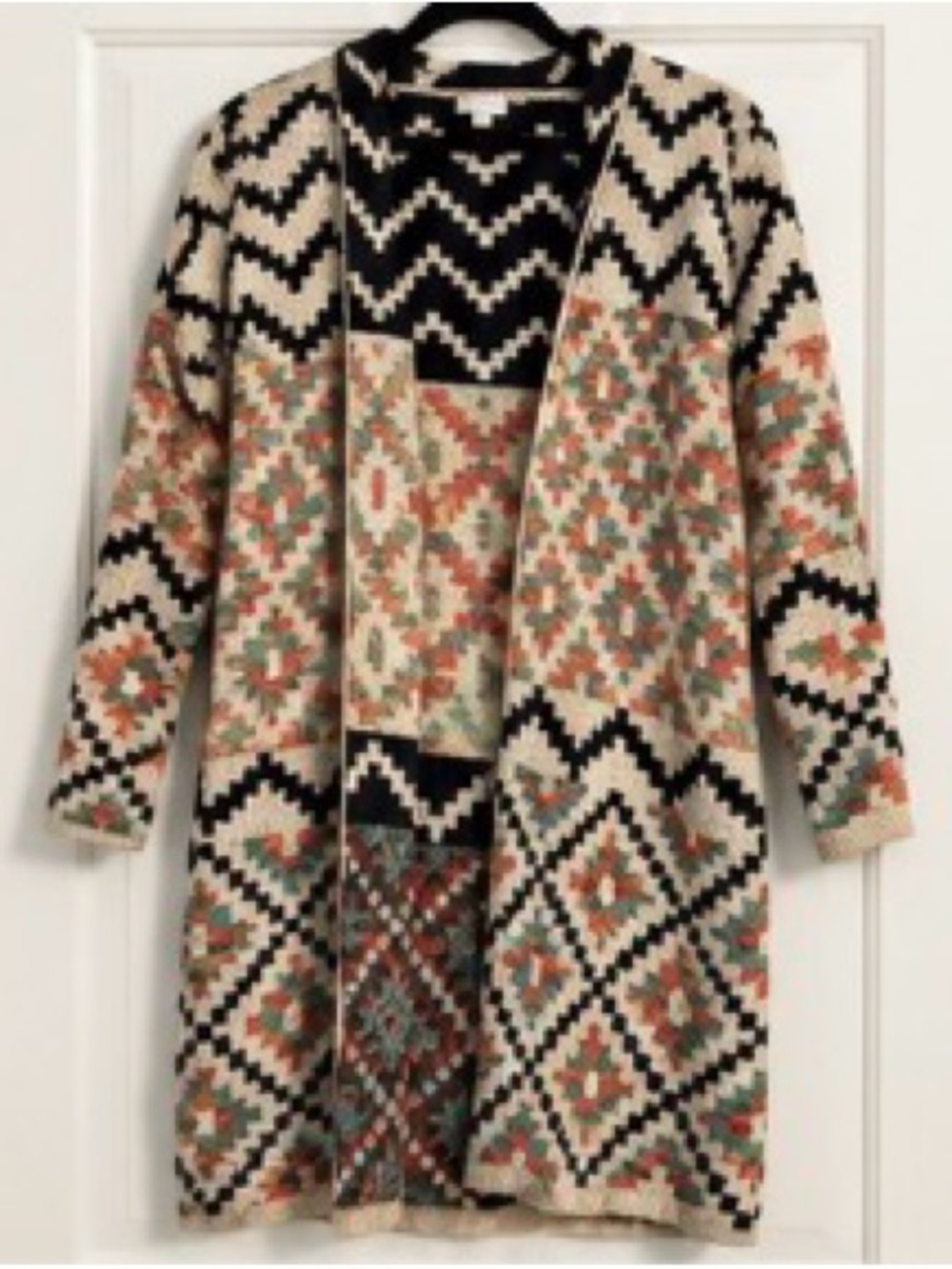 Multicolor Geometric Open-Front Women's Debut Cardigan